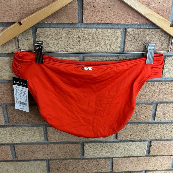Lauren Ralph Lauren Beach Club Solids Shirred Side Tab Hipster Bikini Bottom NWT - Picture 3 of 5